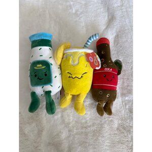 Gigglescape Plush Lot Of 3 Ranch dressing, Cola Lemonade New With Tags Target ex